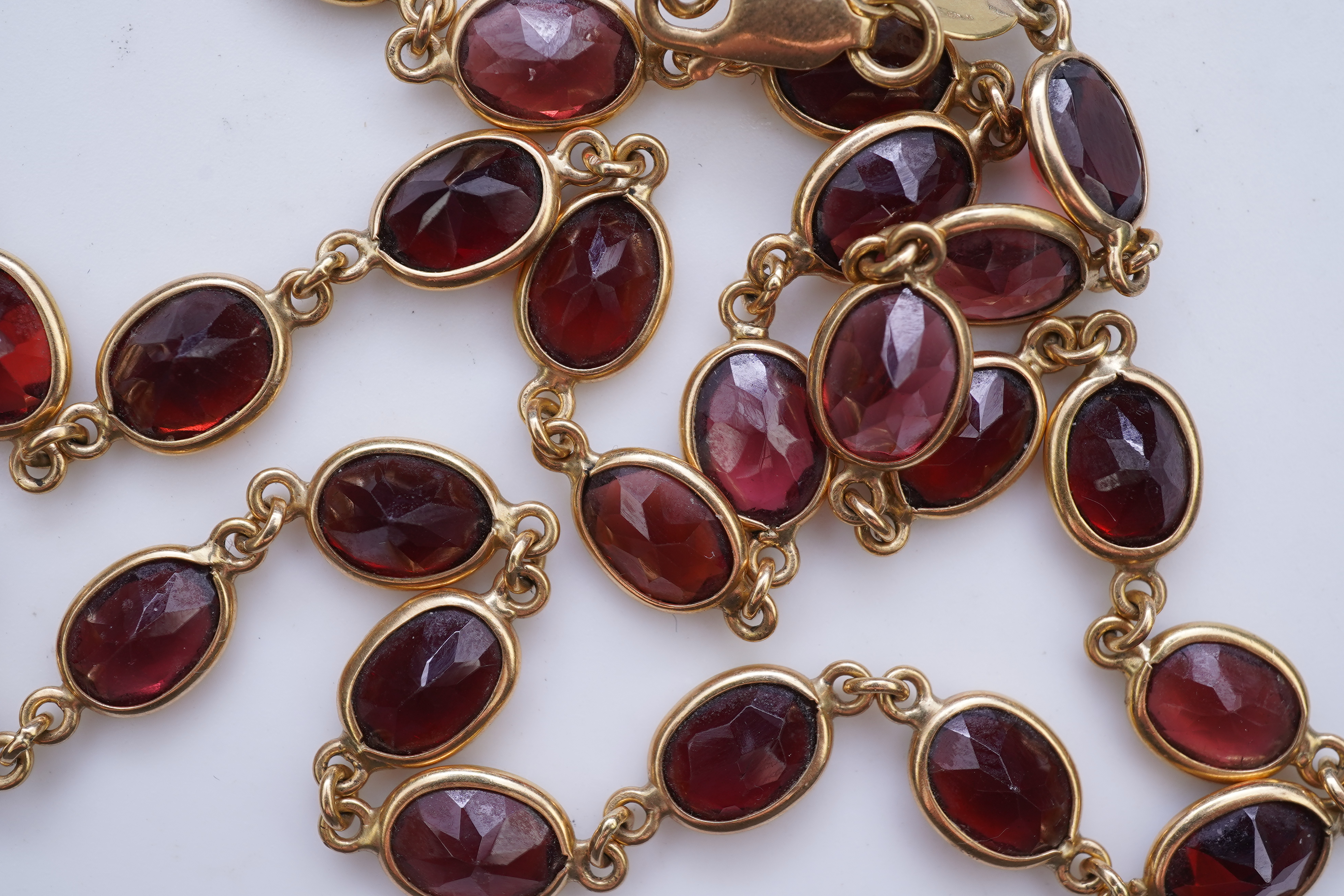 A garnet necklace